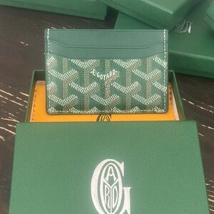Green goyard card holder